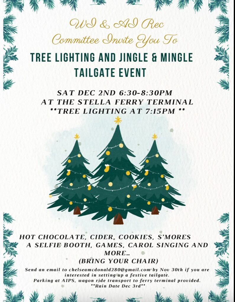 Tree Lighting and Jingle & Mingle Tailgate Event – Amherst Island